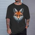 Fox Animal Blue Eyes Illustration Fox T-Shirt Geschenke für Ihn