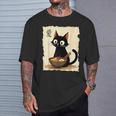 Cat Ramen Graphic Japanese Kawaii Anime Cat T-Shirt Gifts for Him
