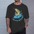 Fishing Saying With Fish And Bait T-Shirt Geschenke für Ihn