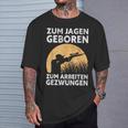 Hunter Zum Jagen Geboren S T-Shirt Geschenke für Ihn