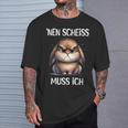 Rabbit With Cheeky Saying 'Nen Scheiss Muss Ich T-Shirt Geschenke für Ihn