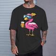 Ski Flamingo With Beer Apres Ski Comic T-Shirt Geschenke für Ihn