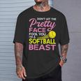 Softball Girl With Pretty Face T-Shirt Gifts for Him