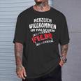 Herzlich Willkommen Im False Film S T-Shirt Geschenke für Ihn