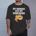 Hognose Snake My Hognose Eats My Homework T-Shirt Gifts for Him