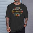 The Horrors Persist But So Do I Vintage Sunset Flower T-Shirt Gifts for Him