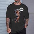 Humorvolle s Für Rauhaardackel Hundebesitzer Dickköpfiger Rauhaardackel Nö Dackel Hund Lustiges Hunde Schwarz U-Ausschnitt Kurzarm S Eu Klein Kind Casual T-Shirt Geschenke für Ihn