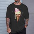 Ice Cream Melting Ice Cream Cone In Pastel Colours T-Shirt Geschenke für Ihn