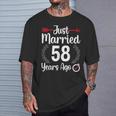 Just Married 58 Years Ago Husband Wife 58Th Anniversary T-Shirt Gifts for Him