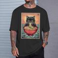 Kawaii Cat Anime Cat Ramen Graphic Japanese T-Shirt Gifts for Him