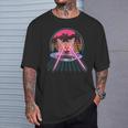 Laser Cat Eyes Kitten Ufo Retro 80S Cats Lovers Camiseta unisex Regalos para él