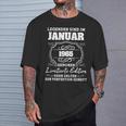 Legends Was Born In January 1965 60Th Birthday Man T-Shirt Geschenke für Ihn