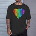 LGBTQ Pride I Love You Hand Sign Rainbow Heart ASL Ally T-Shirt Gifts for Him