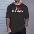 I Love Damon T-Shirt Geschenke für Ihn