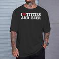 With I Love Tittis And Beer Motif T-Shirt Geschenke für Ihn