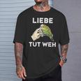 Lustiges Wellensittich Liebe Tut Weh T-Shirt Geschenke für Ihn