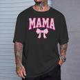 Mama Coquette Bow Groovy Pink Floral Mother's Day Mom Life T-Shirt Gifts for Him