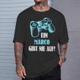 A Marco Gibt Never Up Personalised Gamer T-Shirt Geschenke für Ihn