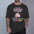 Mein Menschen Bin Einhorn For Carnival T-Shirt Geschenke für Ihn