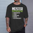 Meister Saying World Therrschaft Graduation Meister T-Shirt Geschenke für Ihn