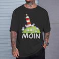 Moin North Sea Lighthouse Motif I North Sea Island Sheep T-Shirt Geschenke für Ihn