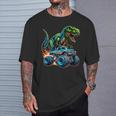 Monster Truck Boy Dinosaur Birthday Party Monster Truck T-Shirt Gifts for Him