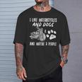 I Like Motorcycles And Dogs And Maybe 3 People T-Shirt Geschenke für Ihn