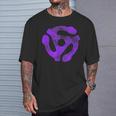 Music Turntable Record Dj Purple 45 Rpm Adapter Camiseta unisex Regalos para él