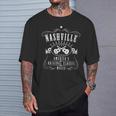 Nashville Tennessee Guitarra Musical Country America Cuello Camiseta unisex Regalos para él