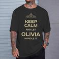 Olivia Keep Calm Prénom Unique Insolite T-Shirt Cadeaux pour lui