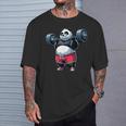 Panda Halterofilia Fitness Gimnasio Entrenamiento Camiseta unisex Regalos para él