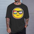 Panromantic Asexual PrideShirt Sunglasses Emoticon T-Shirt Gifts for Him