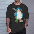 Pingüino Hockey Sobre Hielo Palo De Hockey Deportes Camiseta unisex Regalos para él