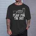 Plan For The Day Coffee Bbq Barbecue Grilling Dad Men T-Shirt Gifts for Him