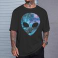 Psychedelic Alien Head Cosmic Galaxy Trippy Outer Space T-Shirt Geschenke für Ihn