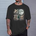 Raccoon 3 Racoons Howling At Moon Weird Meme T-Shirt Gifts for Him