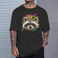 Raccoon Lover Unisex T-Shirt | Floral Trash Panda Design Gifts for Him
