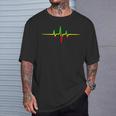 Reggae Heartbeat Pulse Frequency Music Wave Colours T-Shirt Geschenke für Ihn