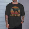 Retro Akita Dad Akita Daddy Dog Owner Pet Father T-Shirt Gifts for Him