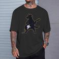 Retro Divertido Perro Amante De La Guitarra Rock Perro Tocando La Guitarra Camiseta unisex Regalos para él