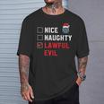 Santa's Lawful Evil List D20 Tabletop Christmas T-Shirt Gifts for Him