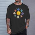 Sistema Solar Planetas Galaxia Niños Niñas Espacio Cuello Camiseta unisex Regalos para él