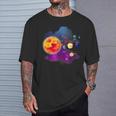 Solar System Motif With Sun Planets Stars Galaxies T-Shirt Geschenke für Ihn