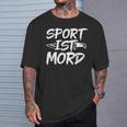 Sport Ist Mord Anti Unsporty Knife Lazy Retro T-Shirt Geschenke für Ihn