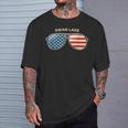 Swan Lake AR Vintage US Flag Sunglasses T-Shirt Gifts for Him