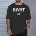 Swat Team Police Special Forces Us Flag Chest Logo T-Shirt Geschenke für Ihn