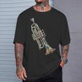 Trumpet Music Instrument Motif Art Trumpet T-Shirt Gifts for Him