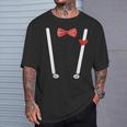 Valentine's Day Costume Hearts Bow Tie & Braces T-Shirt Geschenke für Ihn