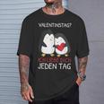 Valentinstag Ich Liebe Dich Jeden Tag Pinguin Partner T-Shirt Geschenke für Ihn