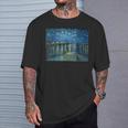 Vincentan Gogh Noche Estrellada Sobre El Ródano Camiseta unisex Regalos para él